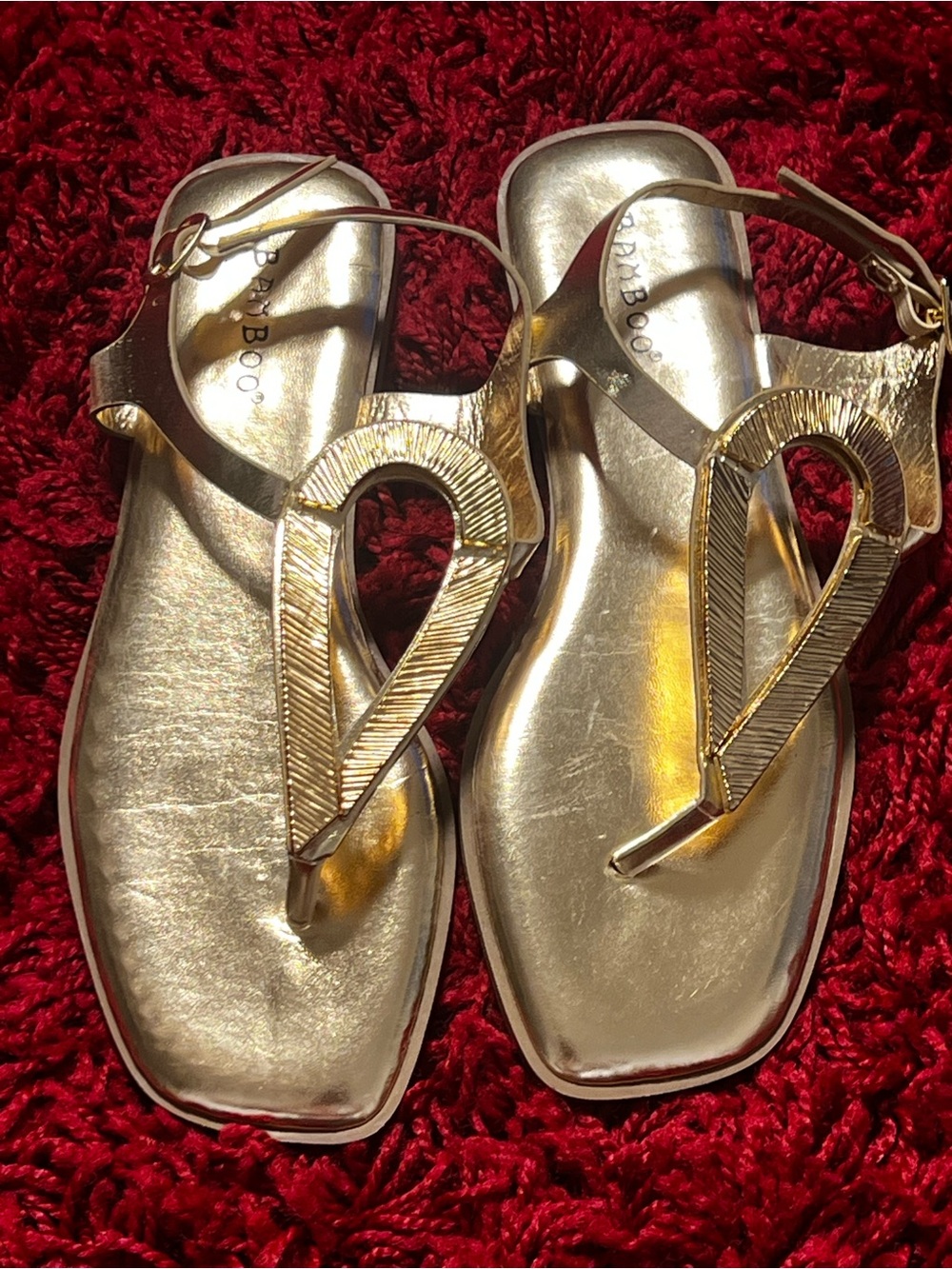 Brand new without tags BAMBOO Gold Metallic Thong Sandals - Women’s size 7 m